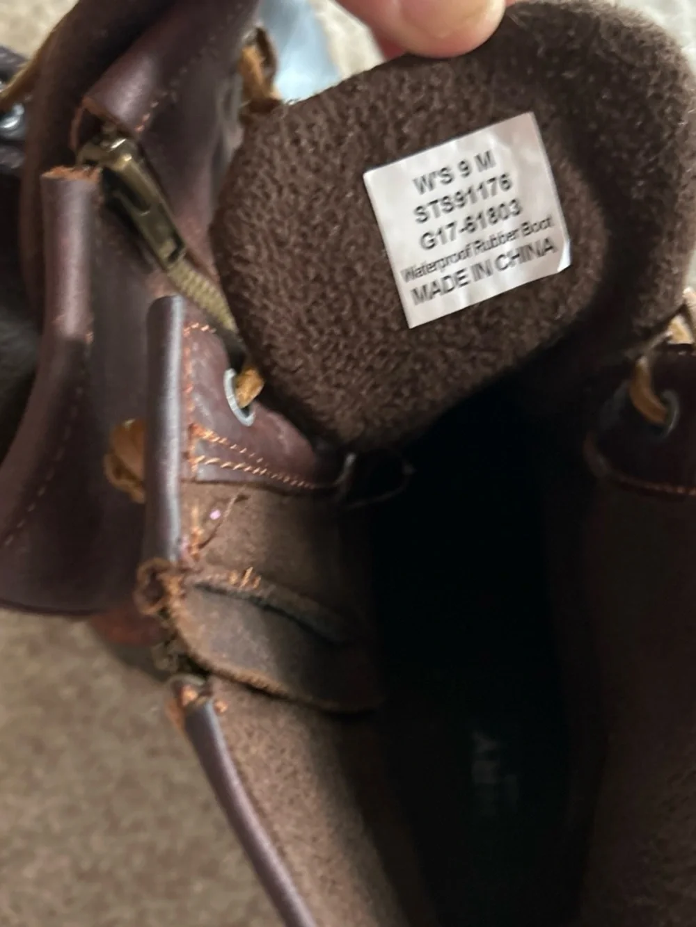 Sperry Brown Leather and Black Rubber Waterproof Women's Duck Boots